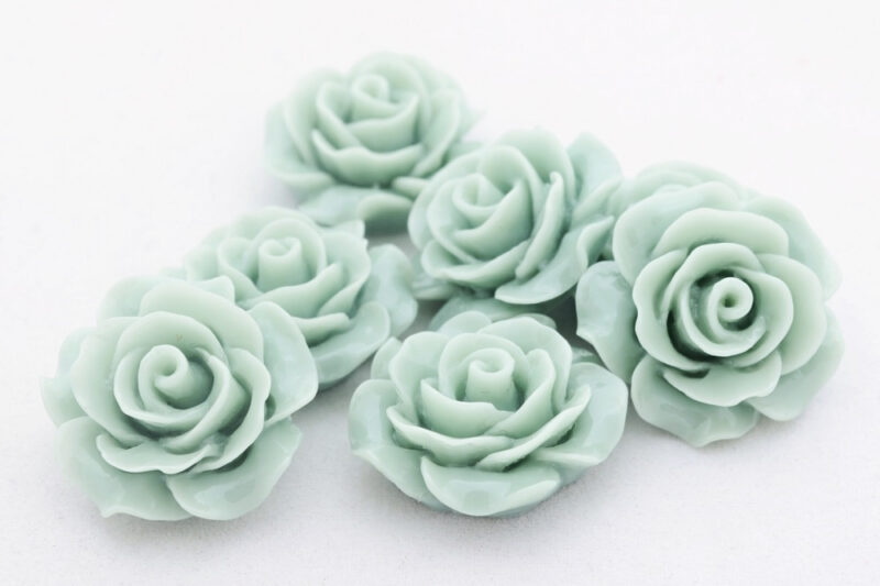 Rose aus Kunstharz Mint, 20mm