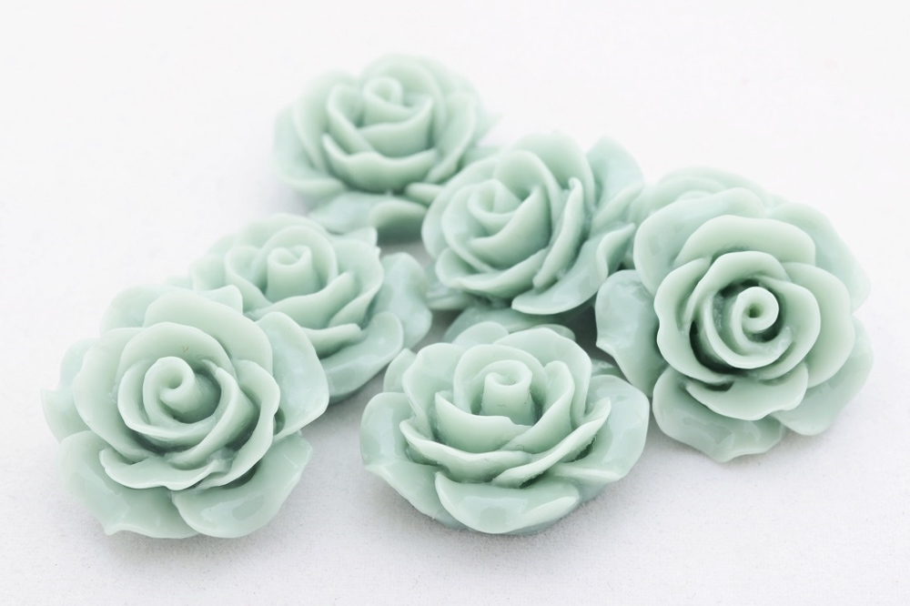 Rose aus Kunstharz Mint, 20mm