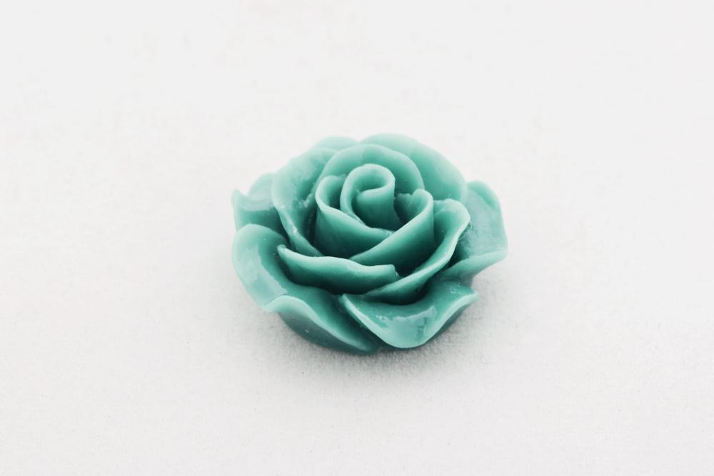 Rose aus Kunstharz Smaragd, 20mm – Bild 2