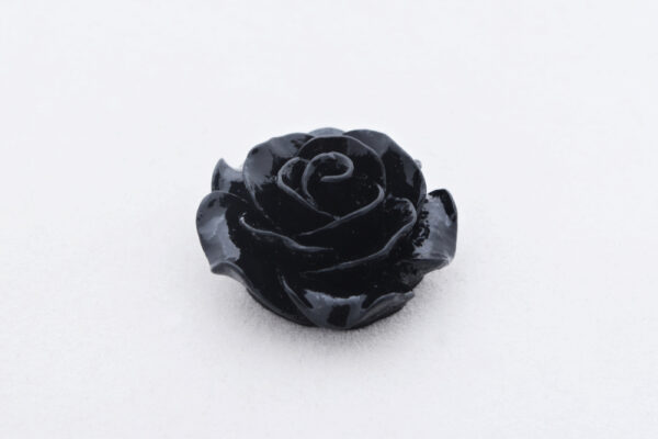 Rose aus Kunstharz Schwarz, 20mm