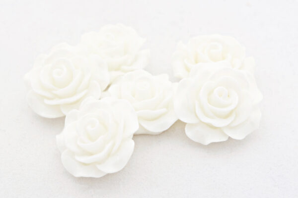 Rose aus Kunstharz Weiß, 20mm