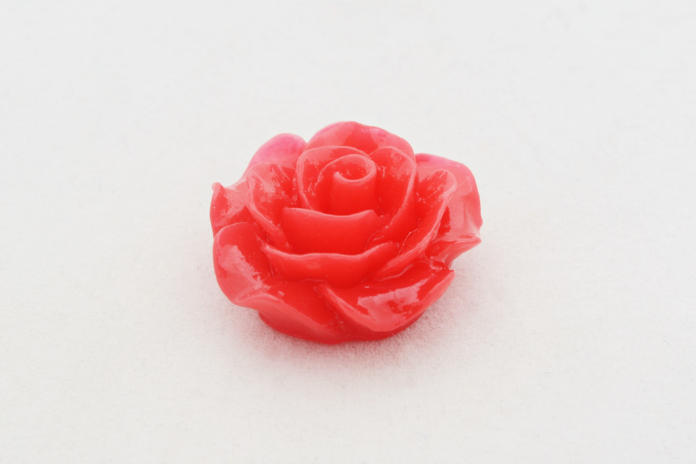 Rose aus Kunstharz Kirschrot, 20mm – Bild 2