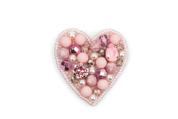 DIY Perlenstickerei rosa Herz – Bild 2