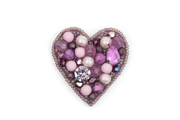 DIY Perlenstickerei violettes Herz – Bild 2