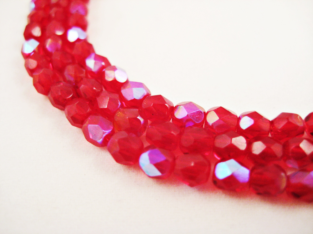 Glasperlen 4mm Rubinrot – Bild 2