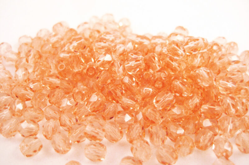 Glasperlen 4mm Lachs transparent