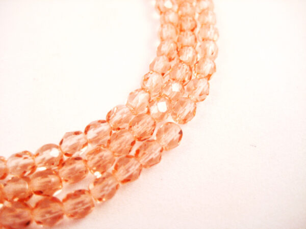 Glasperlen 4mm Lachs transparent – Bild 3