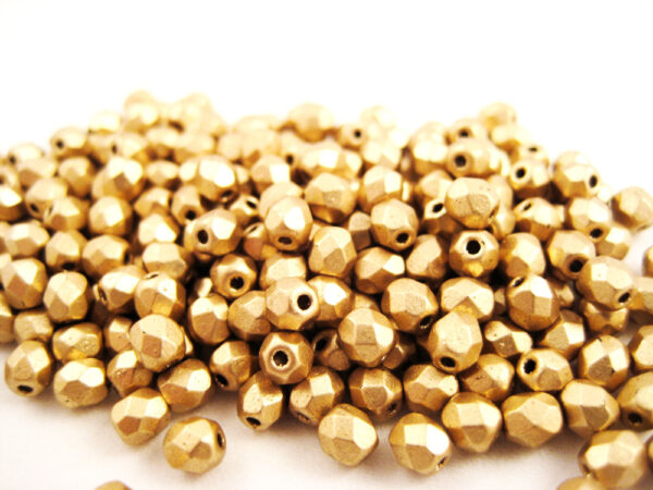 Glasperlen 4mm Gold