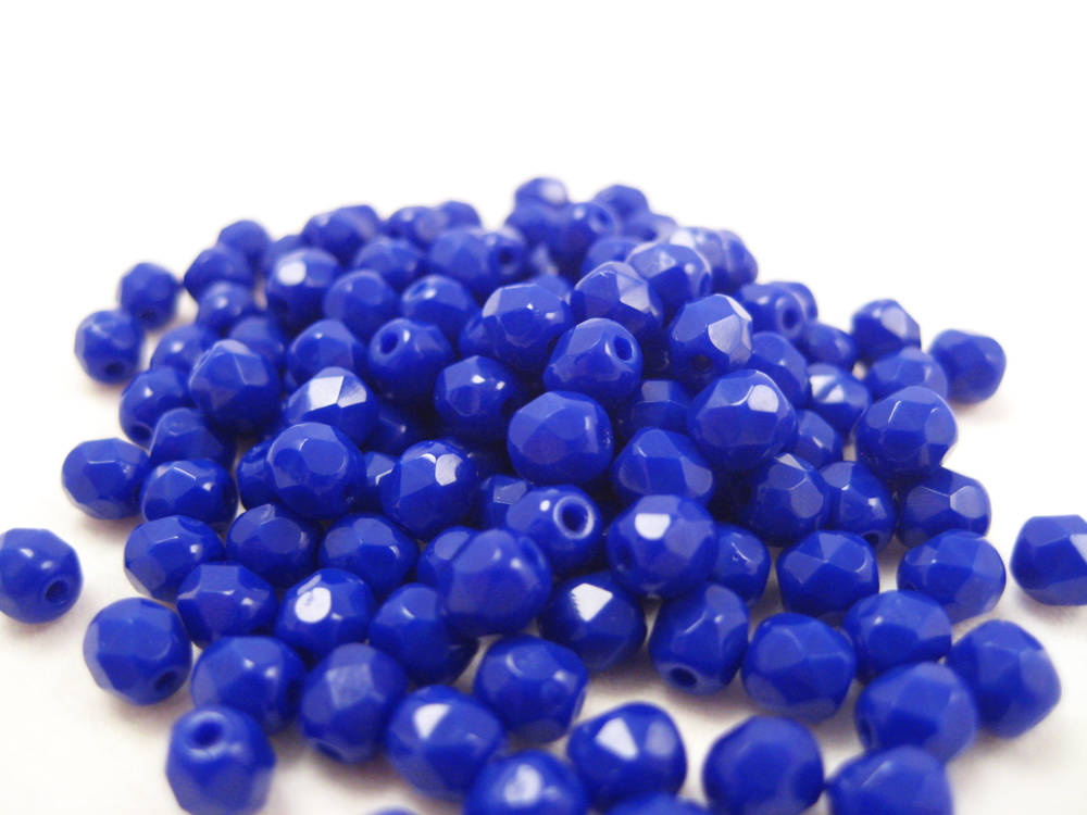 Glasperlen 4mm Blau