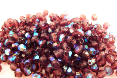 Glasperlen 4mm Violett Regenbogenfinish