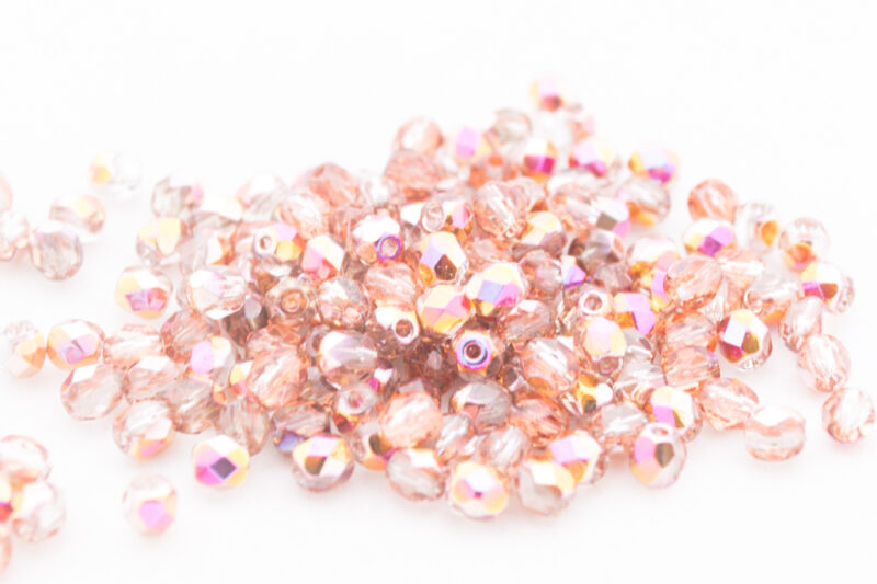 Glasperlen 4mm Pink Regenbogen
