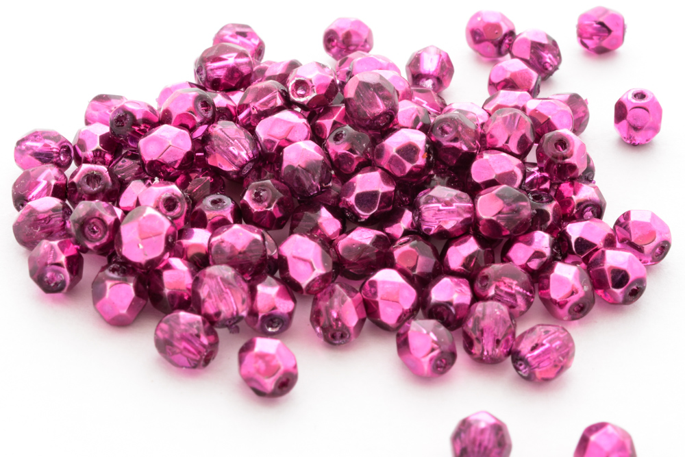 Glasperlen 4mm Violett-Kristall