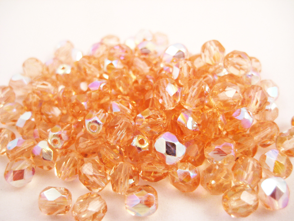 Glasperlen 6mm Rosé