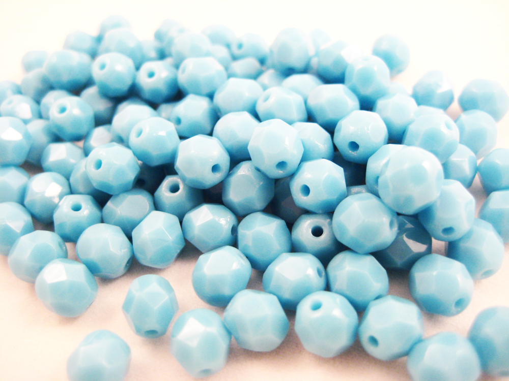 Glasperlen 6mm Hellblau