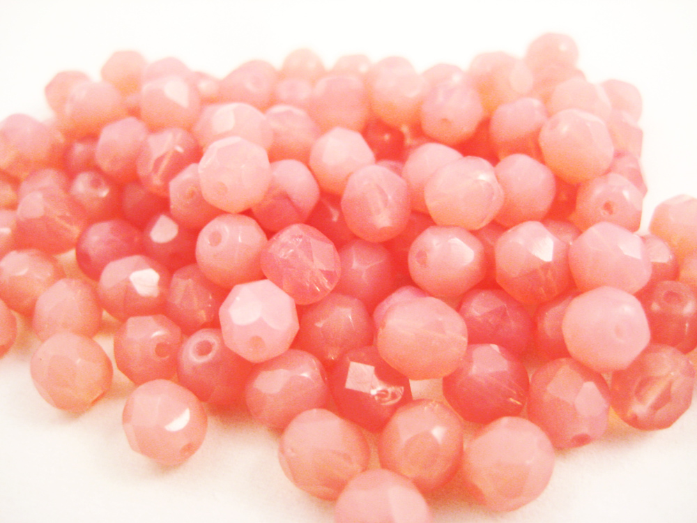 Glasperlen 6mm Dunkelrosa