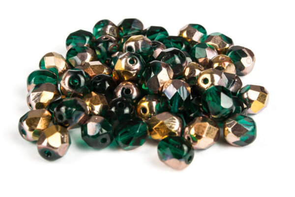 Glasperlen 6mm Emerald-Copper