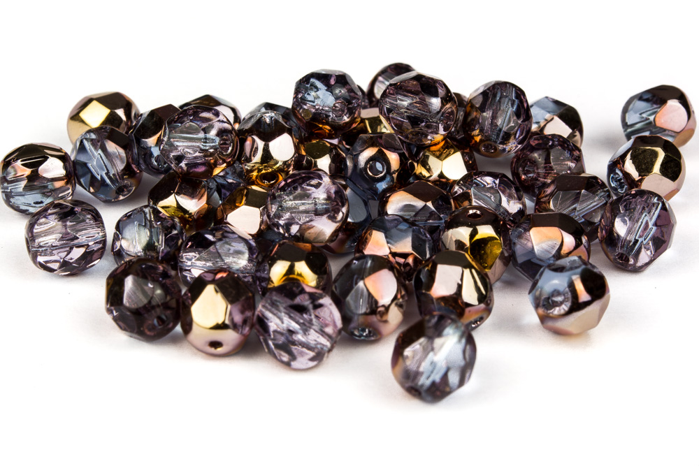 Glasperlen 6mm Mauve Copper