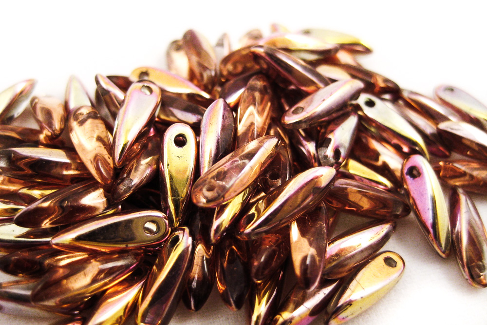 Glasperlen Daggers Kupfer-Transparent
